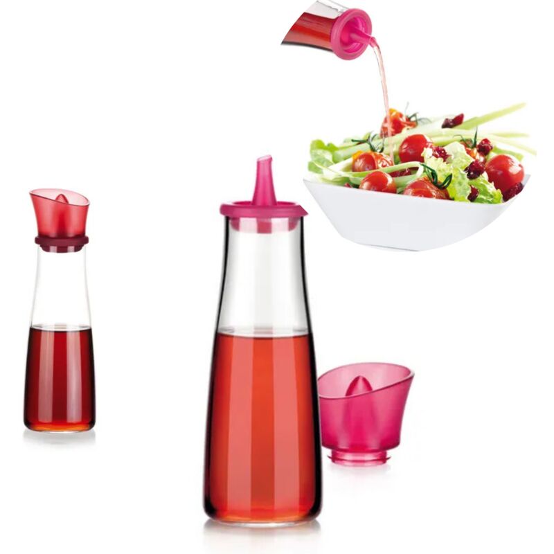 foto del prodotto tescoma acetiera da cucina in vetro borosilicato con beccuccio in silicone bordeaux capacit 500 ml ideale per uso casalingo