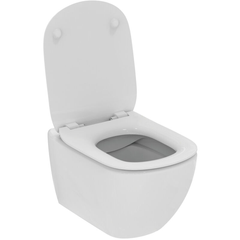 foto del prodotto tesi, wc sospeso senza brida rimls , copriwater sottile con chiusura rallentata, t536001, bianco ideal standard
