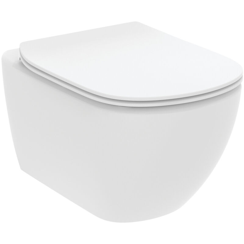 foto del prodotto tesi, wc sospeso senza brida rimls , copriwater sottile con chiusura rallentata, t5360v1, bianco seta ideal standard