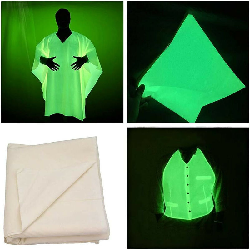foto del prodotto tessuto da cucire in feltro fotoluminescente fosforescente che si illumina al buio misura 150cm x 50cm