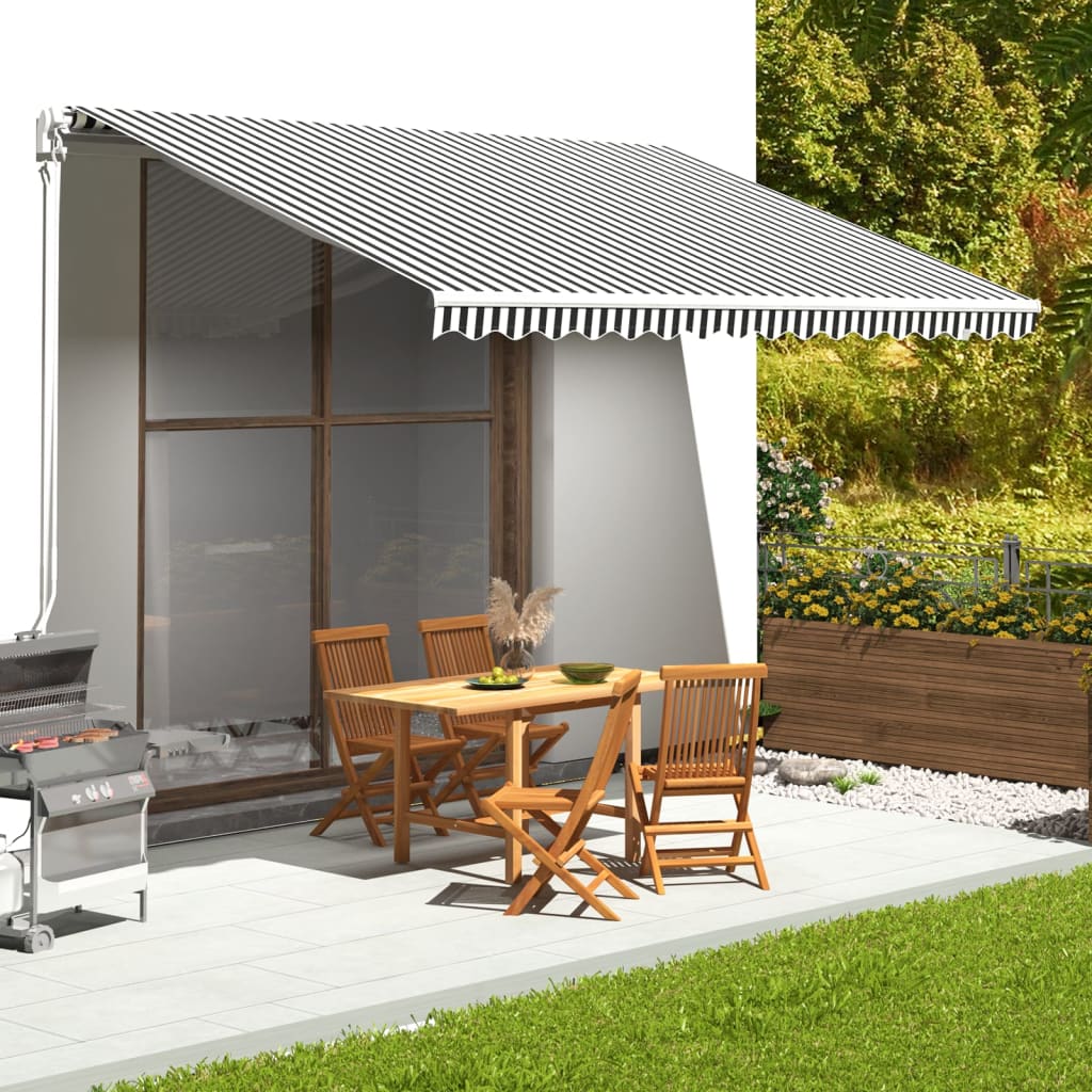 foto del prodotto tessuto di ricambio per tenda da sole antracite e bianco 4,5x3m cod mxl 8708