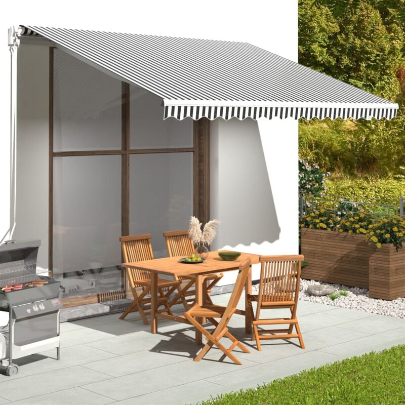 foto del prodotto tessuto di ricambio per tenda da sole antracite e bianco 4x3,5m