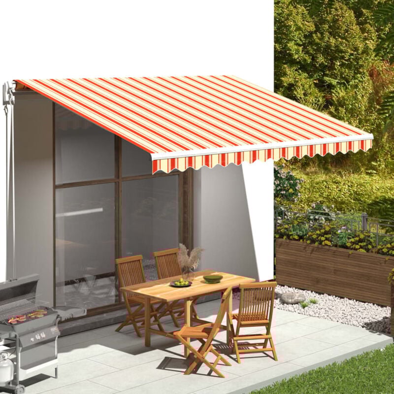foto del prodotto tessuto di ricambio per tenda da sole giallo e arancio 4,5x3,5m vidaxl