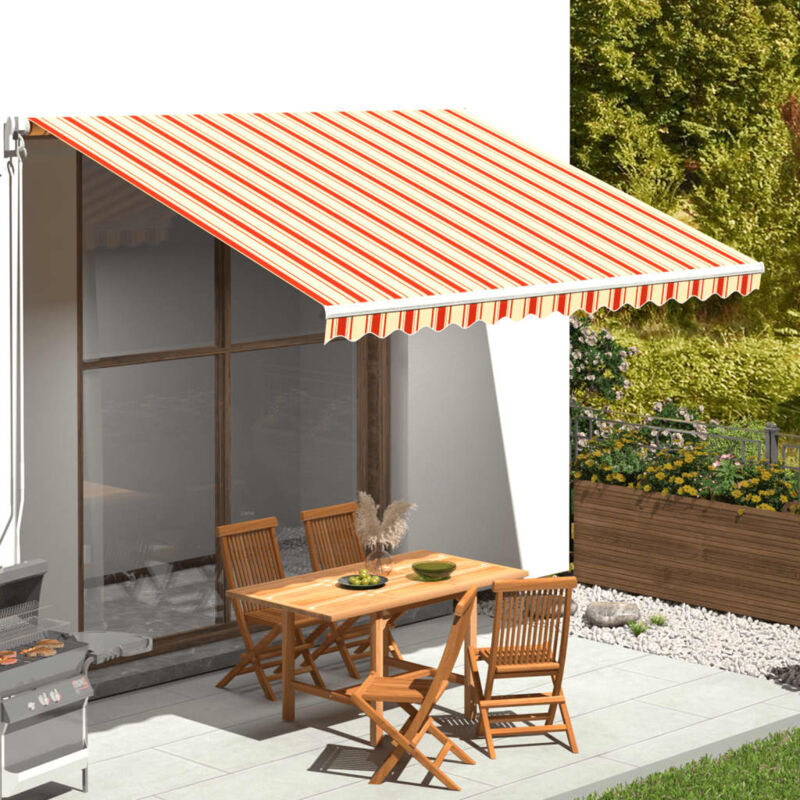 foto del prodotto tessuto di ricambio per tenda da sole giallo e arancio 4x3 m