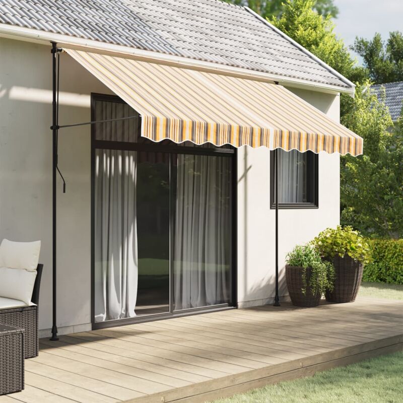 foto del prodotto tessuto di ricambio per tenda strisce multicolore 3x2,5 m