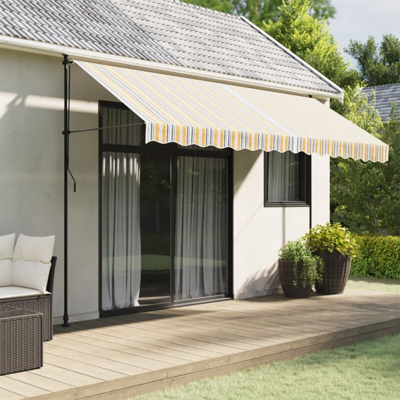 foto del prodotto tessuto di ricambio per tenda strisce multicolore 4x3 m