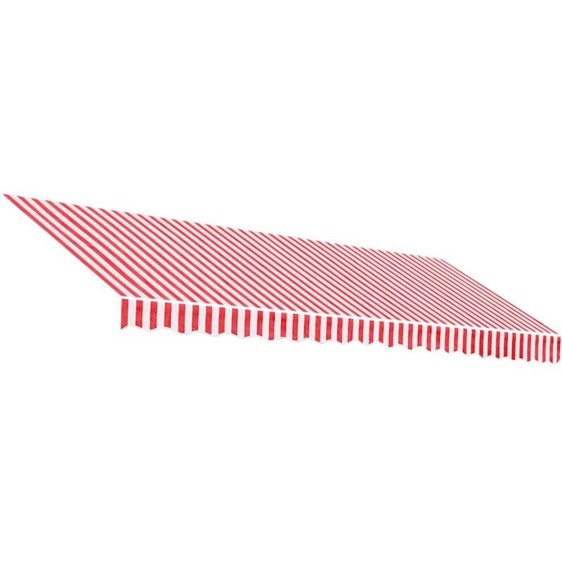 foto del prodotto tessuto di ricambio per tenda strisce rosse e bianche 4,5x3,5 m vidaxl
