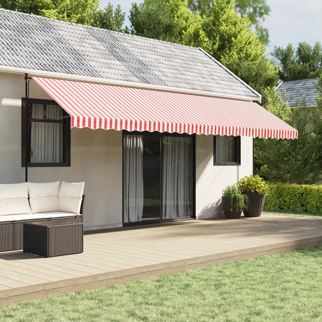 foto del prodotto tessuto di ricambio per tenda strisce rosse e bianche 6x3,5 mcod mxl 91947