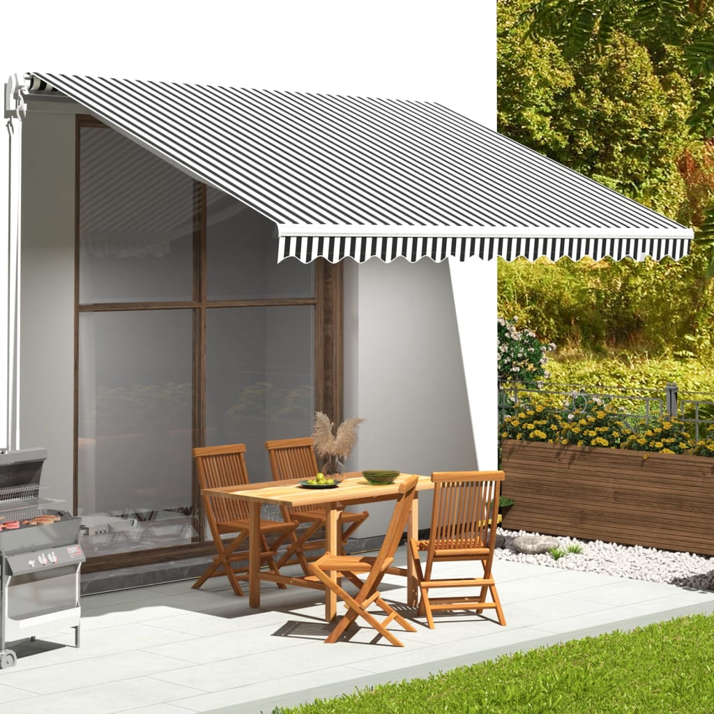 foto del prodotto tessuto di ricambio tenda da sole antracite e bianco 4,5x3,5 m