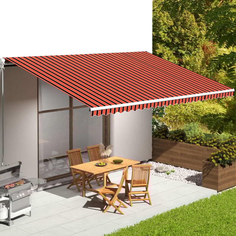 foto del prodotto tessuto ricambio per tenda da sole arancione e marrone 6x3,5 m