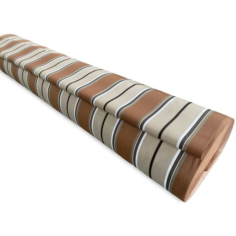foto del prodotto tessuto vertigo tenda da sole impermeabile 100 poliestere h 150 cm, venduto a metro ideale per esterni, gazebo, verande righino marrone