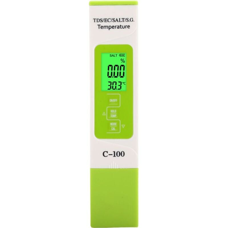 foto del prodotto test di qualit dell acqua salinit , c 100 5 in 1 salinit tds ec tester per acqua di mare tester multifunzione per la qualit dell acqua con