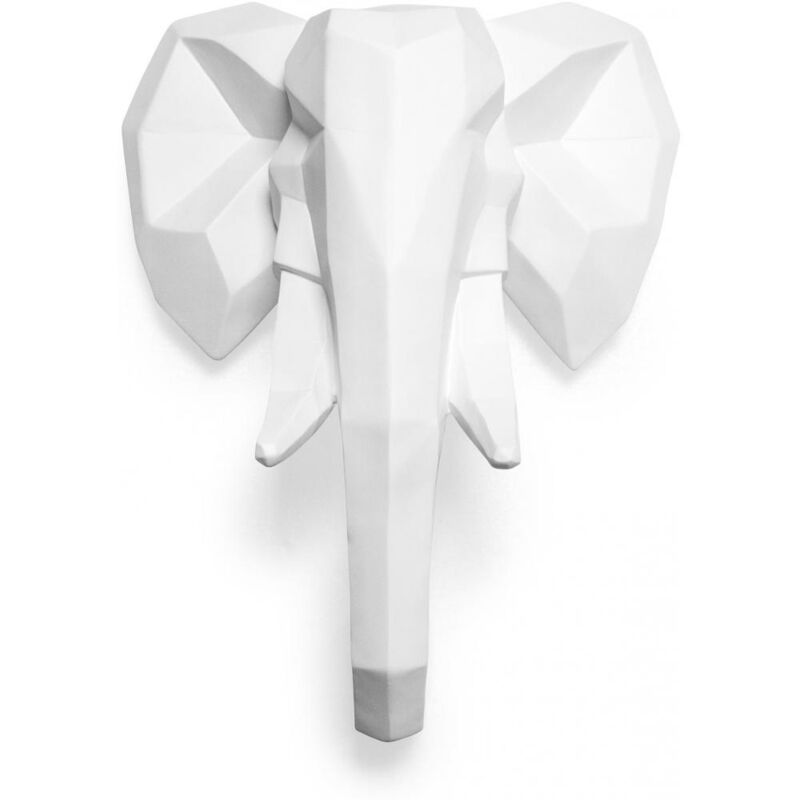 foto del prodotto testa di elefante origami resina bianco