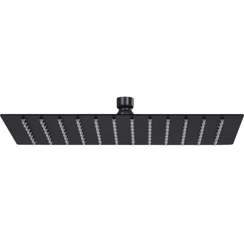 foto del prodotto testa doccia a pioggia acciaio inox 30x20 cm rettangolare nera vidaxl