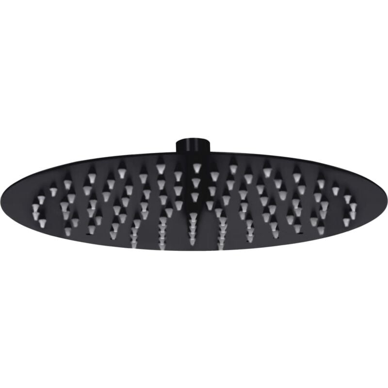 foto del prodotto testa doccia a pioggia in acciaio inox 25 cm rotonda nera vidaxl