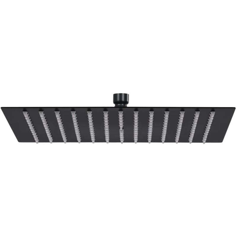 foto del prodotto testa doccia a pioggia in acciaio inox 25x25 cm quadrata nera vidaxl