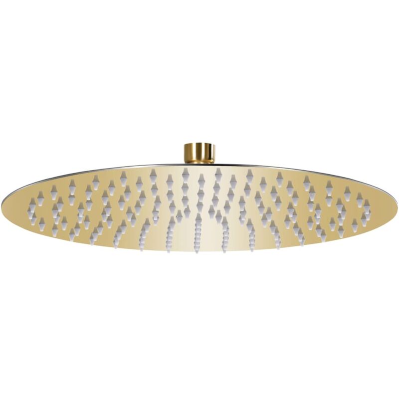 foto del prodotto testa doccia a pioggia in acciaio inox 30 cm rotonda oro vidaxl