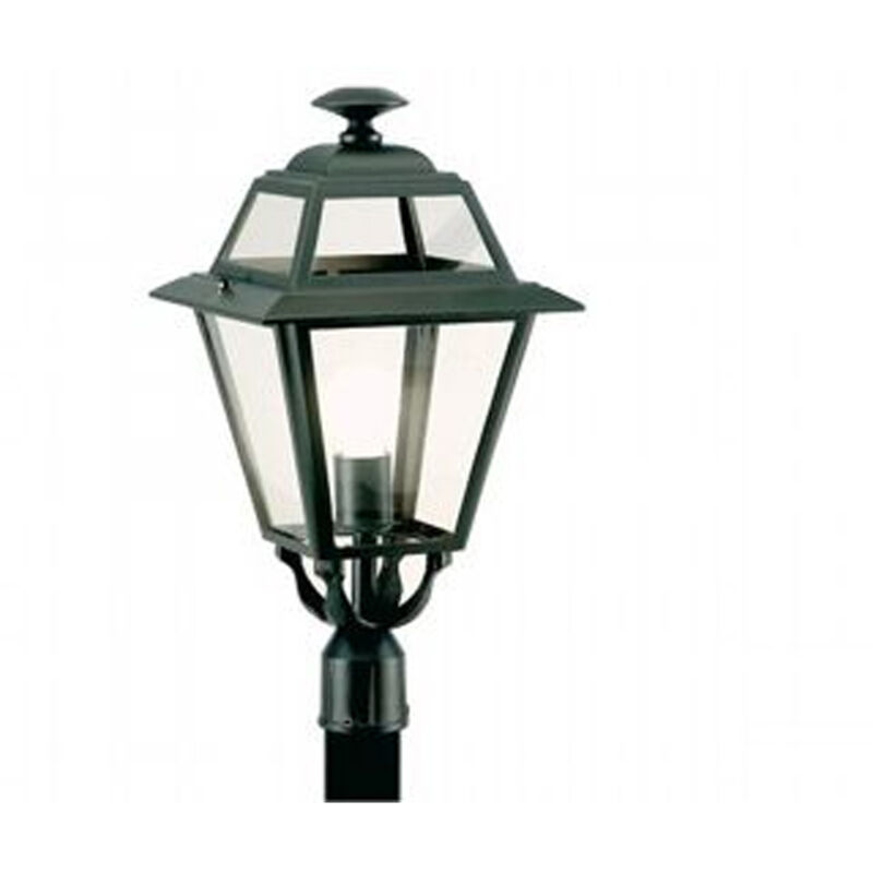 foto del prodotto testa palo da esterno contemporaneo elegance alluminio e vetro grigio 1 luce e27