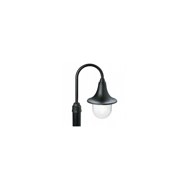 foto del prodotto testa palo in termoplastico trasparente, diametro 60mm, altezza max lampada 150mm, ip43 nero