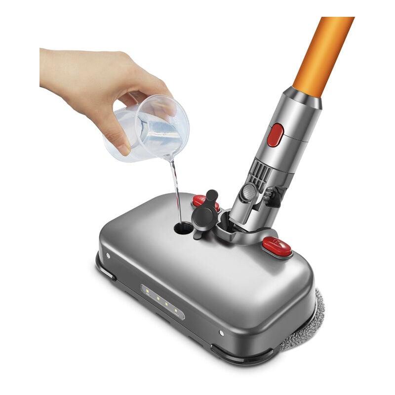 foto del prodotto testa per mocio per aspirapolvere dyson v7 v8 v10 v11, accessorio mocio elettrico con serbatoio faro led, 6 panni riutilizzabili