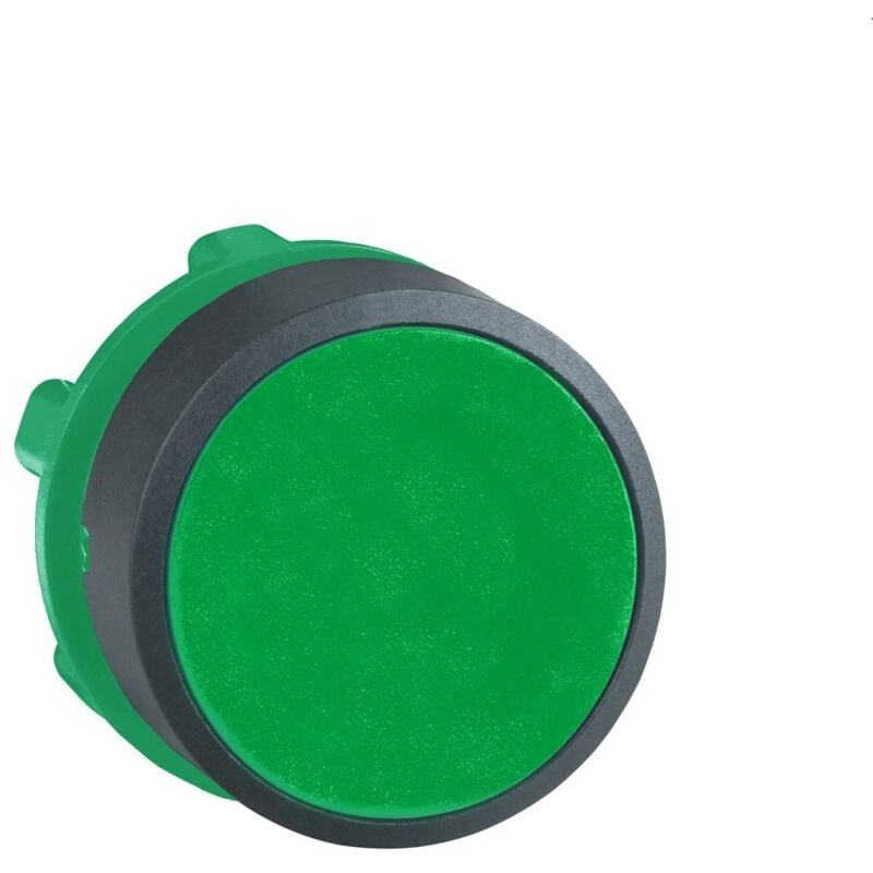 foto del prodotto testa pulsante diametro 22 verde a filo con finiture in plastica