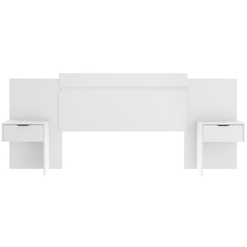 foto del prodotto testata letto allungabile con comodini 140 160 cm bianco parati