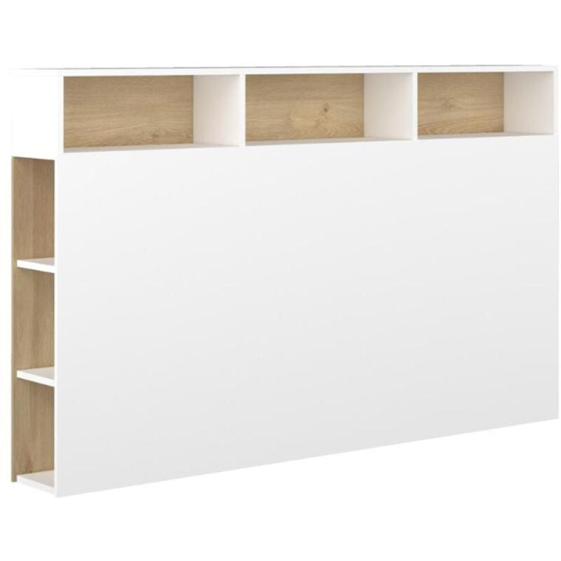 foto del prodotto testata letto con scomparti 160 cm bianco e rovere nastia