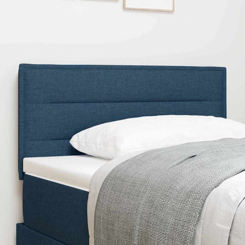 foto del prodotto testata letto design linee blu 90 cm in tessuto
