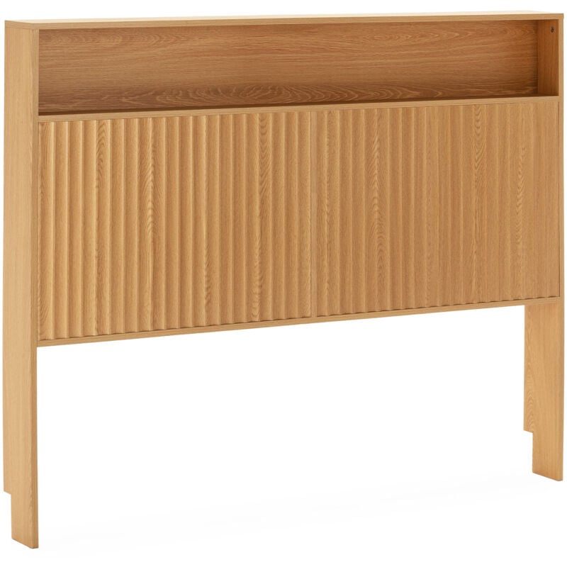 foto del prodotto testata letto lluvia 145 cm con contenitore colore rovere