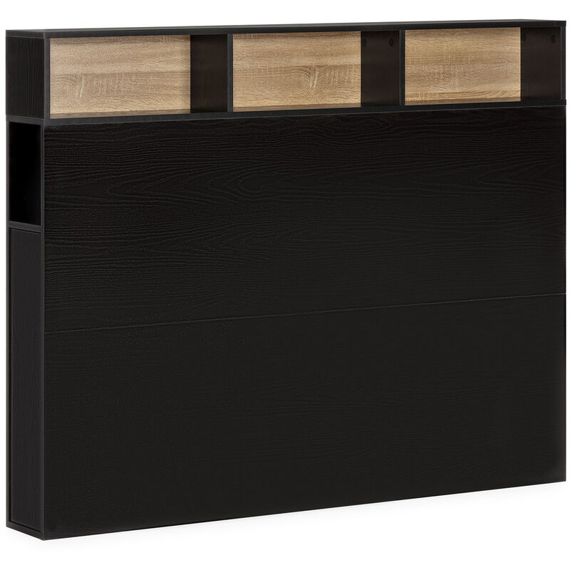 foto del prodotto testata letto zeus 145 cm con contenitore nero, 2 ante 9 fori