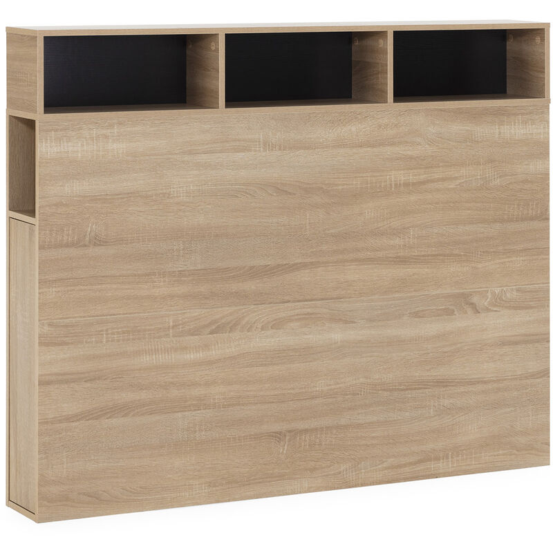 foto del prodotto testata letto zeus 145 cm con contenitore rovere, 2 ante 9 fori