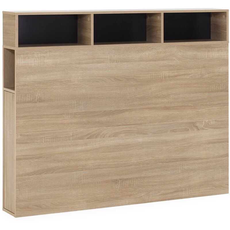 foto del prodotto testata letto zeus 165 cm con contenitore rovere, 2 ante 9 fori