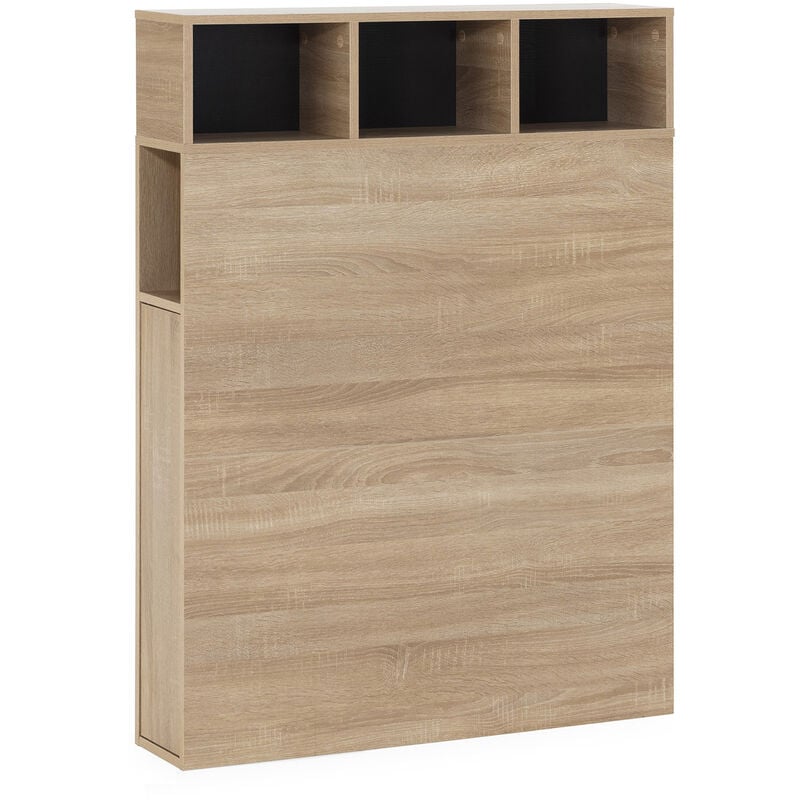 foto del prodotto testata letto zeus 95 cm con contenitore rovere, 2 ante 9 fori