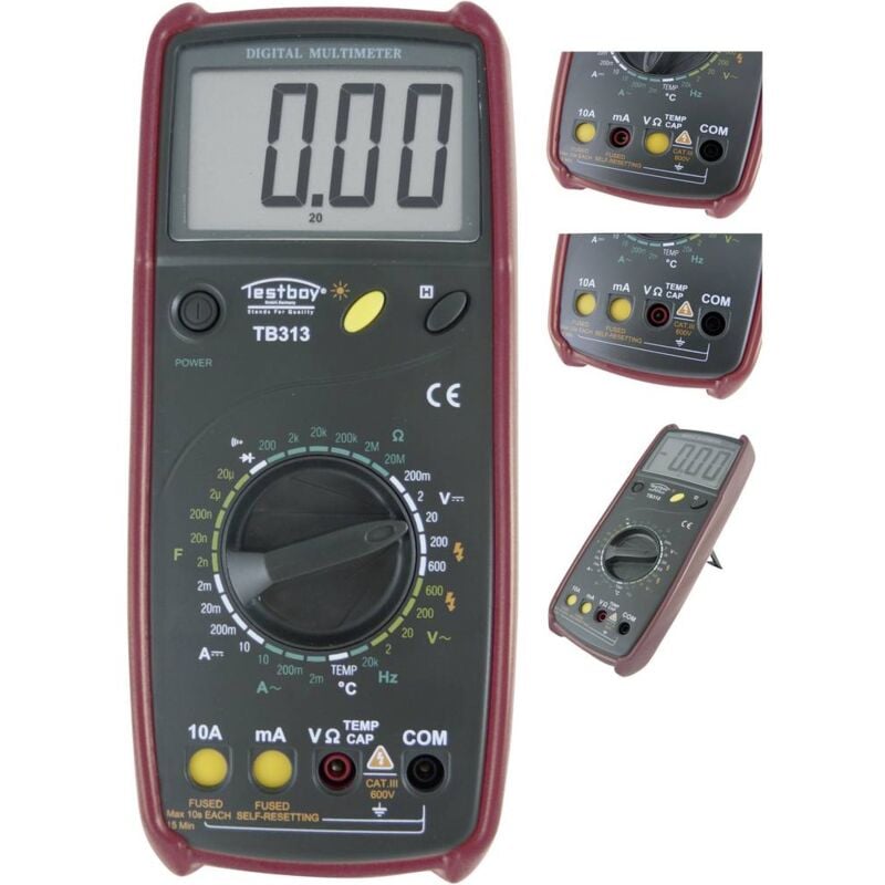 foto del prodotto testboy tb 313 multimetro portatile digitale cat iii 600 v display counts 2000