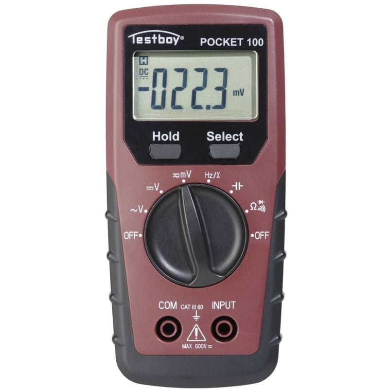 foto del prodotto testboy tb pocket 100 multimetro portatile digitale cat iii 600 v display counts 4000
