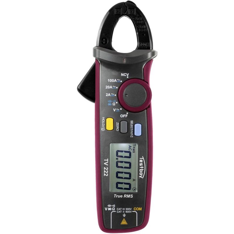 foto del prodotto testboy tv 222 pinza amperometrica digitale cat iii 300 v display counts 4000