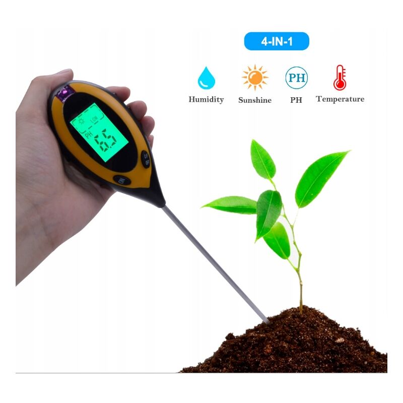 foto del prodotto tester di acidit , misuratore di ph del terreno da giardinaggio 4in1