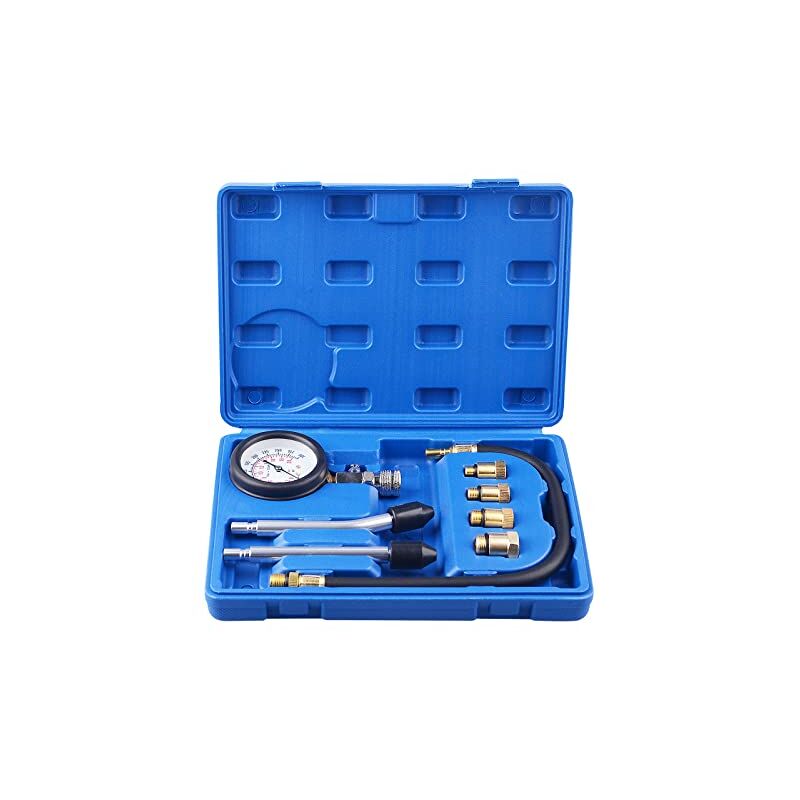 foto del prodotto tester di compressione, scatola misuratrice di compressione, set di compressori per tutti i motori. due modalit di test bar e psi