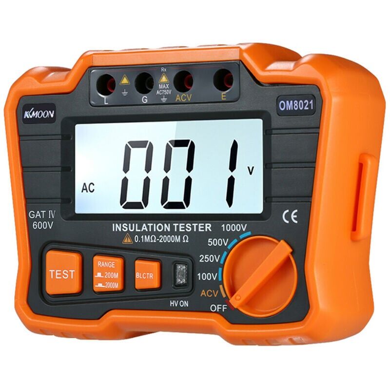 foto del prodotto tester di resistenza di isolamento dcv acv meter 1000v terra megger megohmmetro megohm voltmetro con display lcd retroilluminato