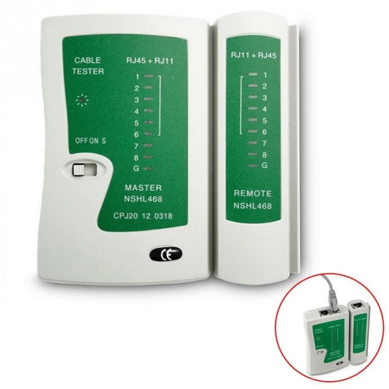 foto del prodotto tester di rete cavi lan con led ethernet telefonico rj45 rj11 sy - 468 - - trade shop traesio