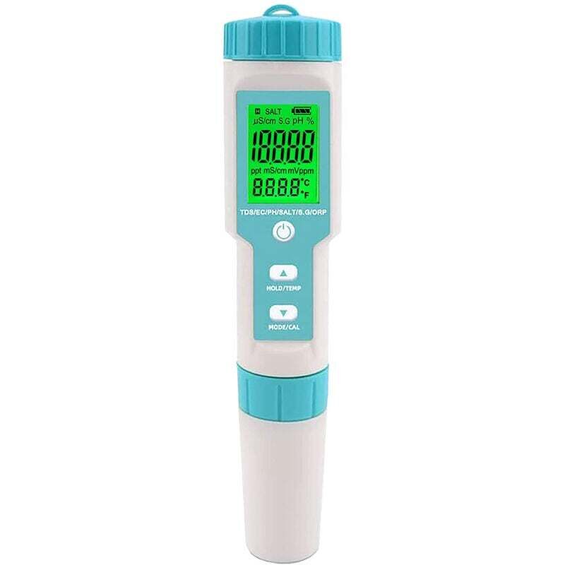 foto del prodotto tester di salinità per piscine misuratore di ph e salinità per acqua salata digitale 5 in 1 tester di ph e salinità per piscine misuratore di