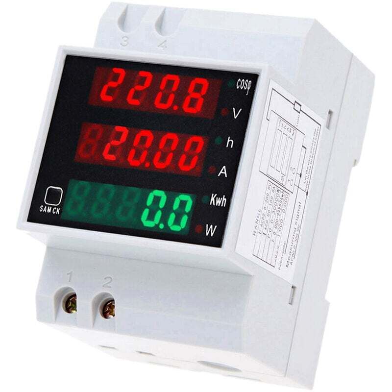 foto del prodotto tester di tensione e corrente su guida din, ac80 300v 100a