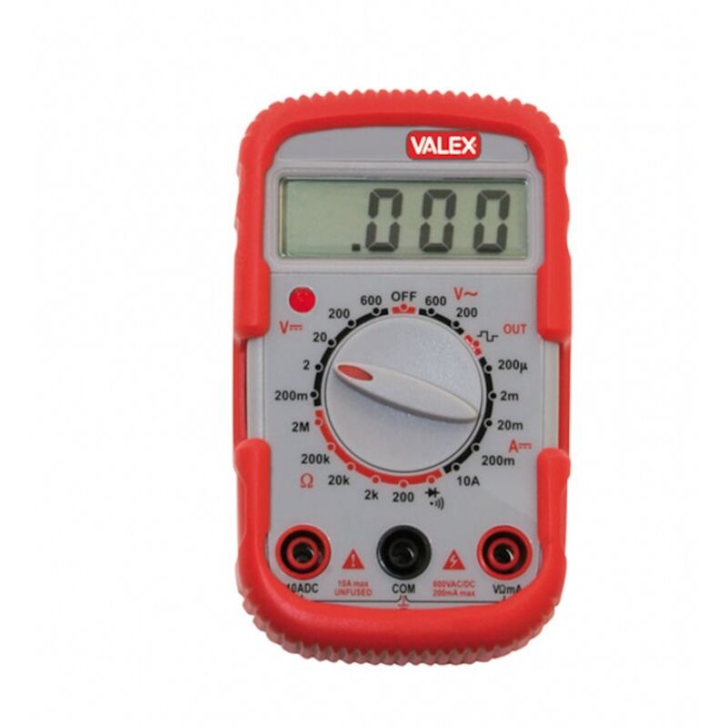 foto del prodotto tester digitale elettronico p3500 con puntali portatile batteria valex 1800146