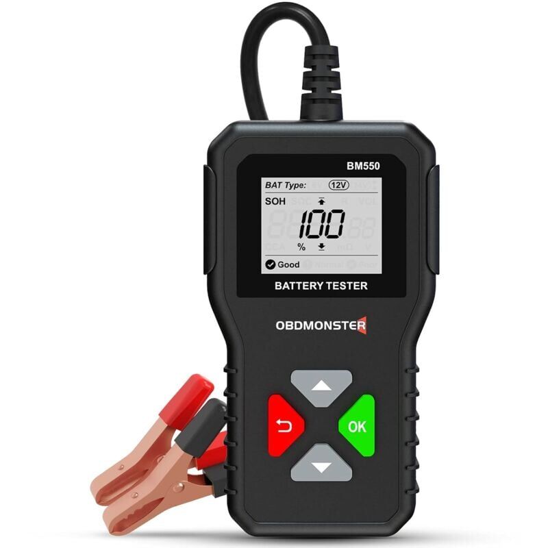 foto del prodotto tester per batteria 6v 12v 24v, 100-2000 cca 2ah-220ah tester per alternatore automobilistico analizzatore digitale per batteria per