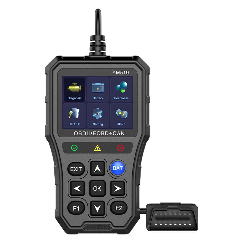 foto del prodotto tester per batteria obd2, scanner per auto, schermo da 2,8 pollici, strumento diagnostico per auto, lettore di codici, fermo immagine
