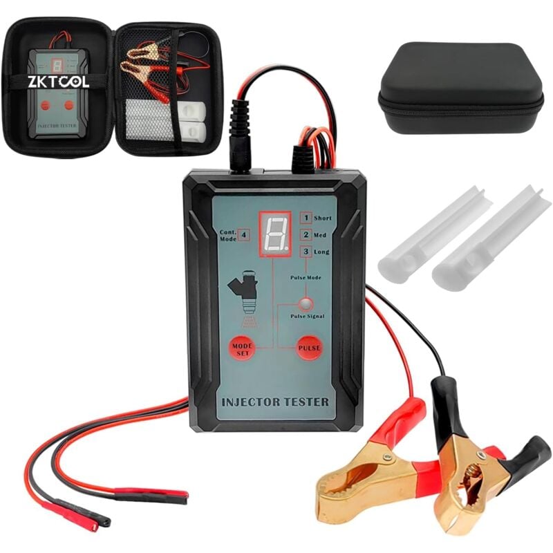 foto del prodotto tester per iniettori, tester per iniettori di carburante e kit di pulizia con 2 adattatori, 8 modalit di impulso, set di strumenti per la pulizia