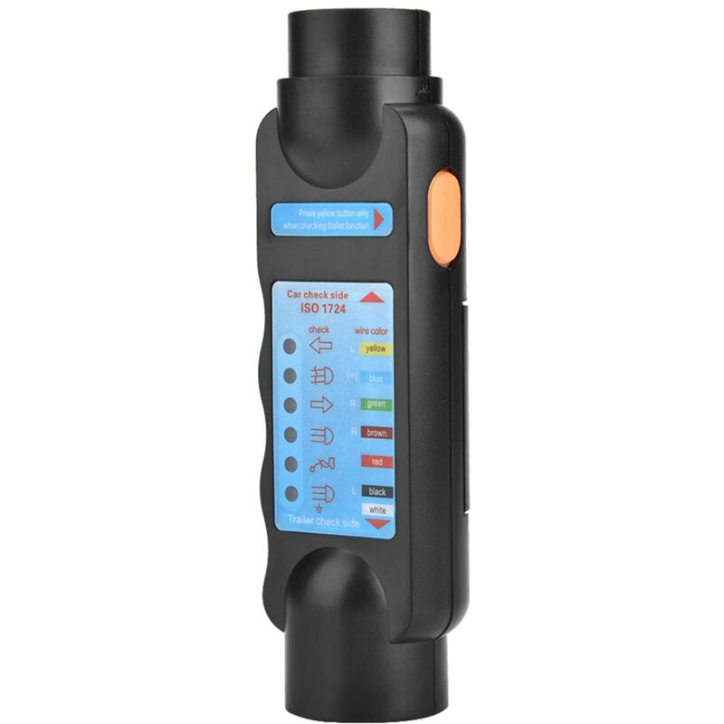 foto del prodotto tester per rimorchi ej.life a 7 pin, tester per luci di rimorchio da 12 v, strumenti diagnostici per circuiti di cablaggio cavi, per roulotte, camper
