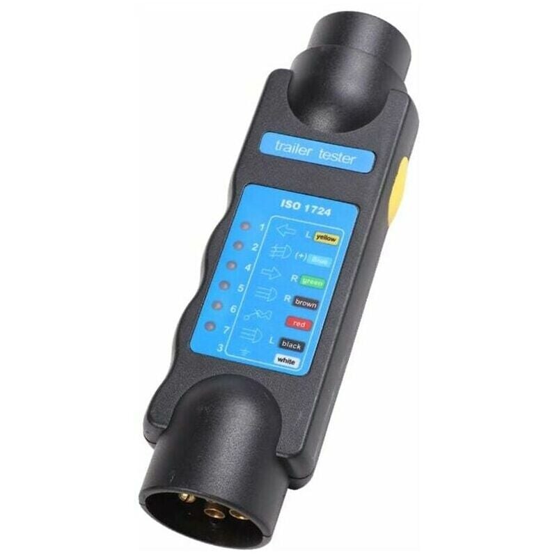 foto del prodotto tester per rimorchio a 7 pin, tester per rimorchio per auto a 7 pin, tester per rimorchio a 12 v strumenti diagnostici per circuiti di cablaggio luci