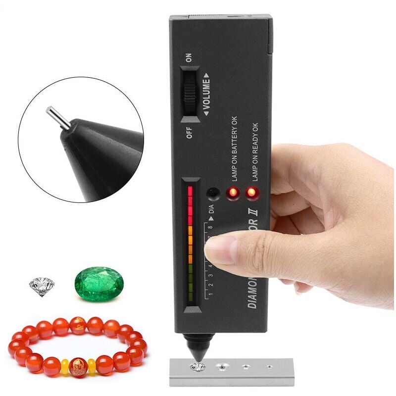foto del prodotto tester professionale ad alta precisione per diamanti, selettore di pietre preziose ii, indicatore led, strumento di prova per gioielli