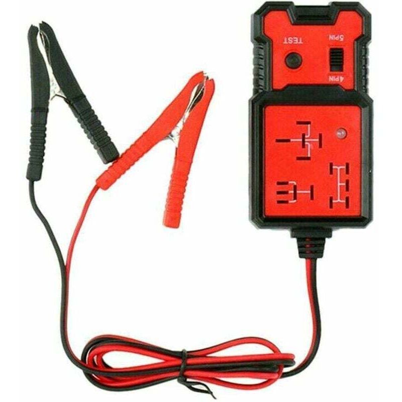 foto del prodotto tester rel per auto da 12 v, strumento diagnostico per analizzatore rel elettronico per auto, controllo batteria universale per auto con morsetti a